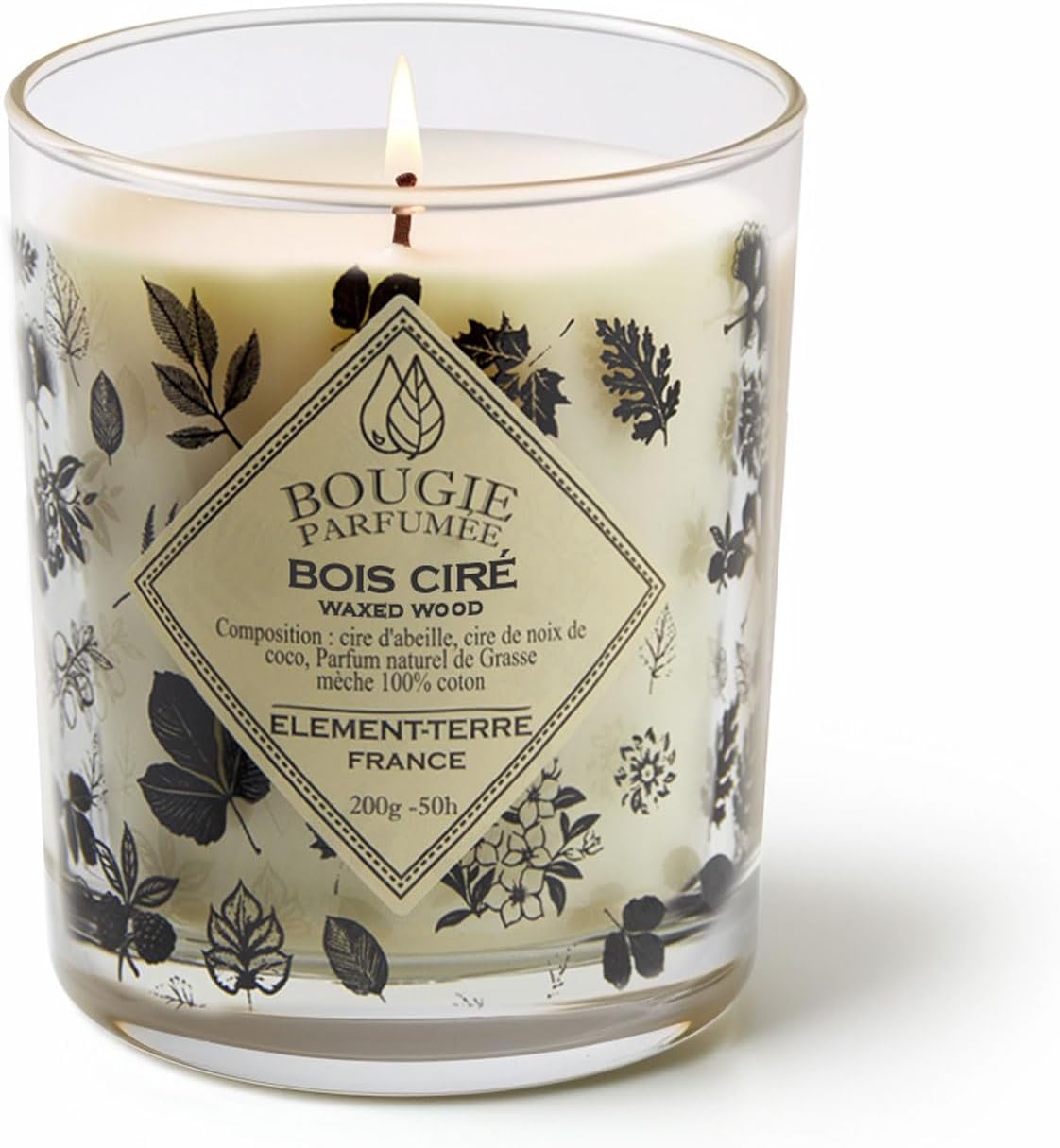 ELEMENT-TERRE Scented Candle 200 g 50 Hours Waxed Wood Fragrance