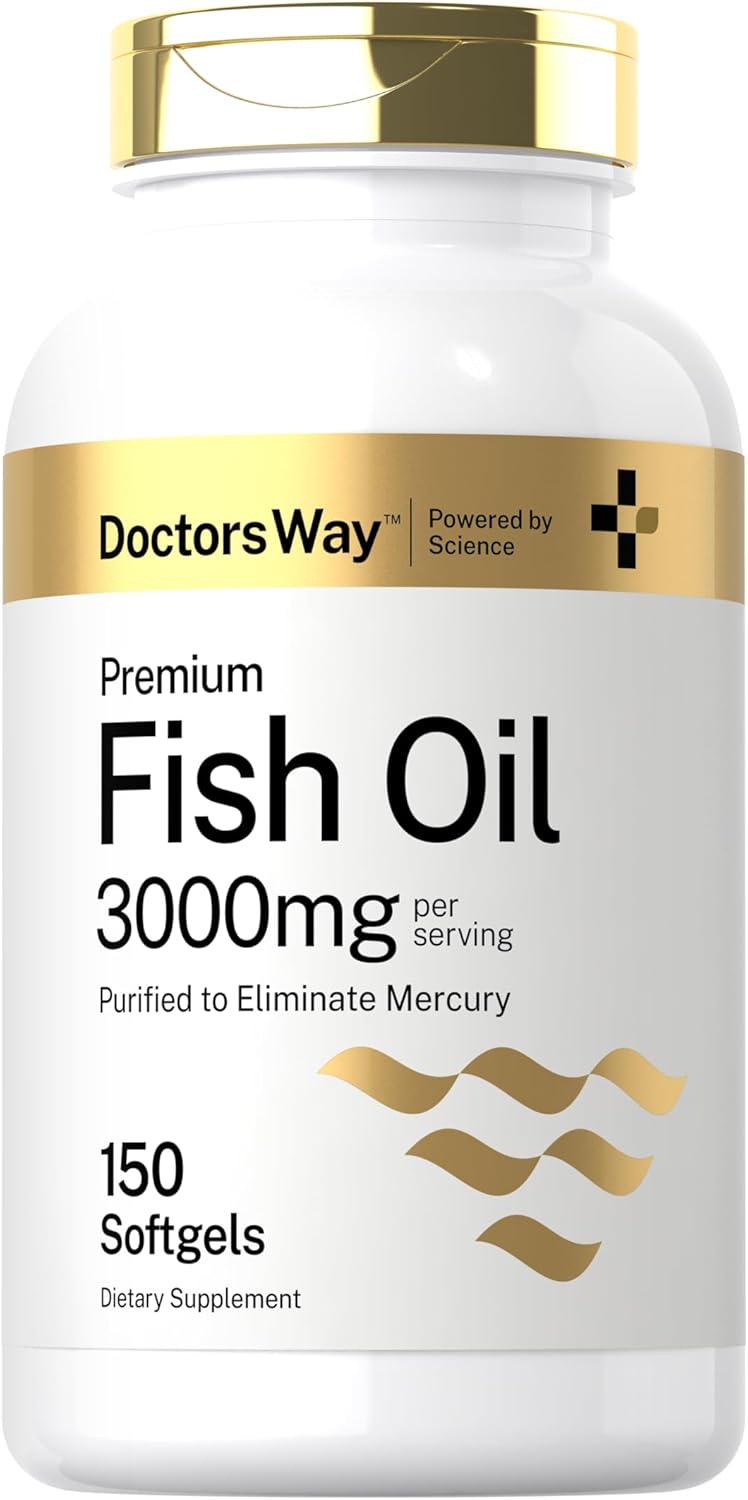 Doctor's Way Fish Oil 3000mg | 150 Softgels | Omega 3 Supplement | EPA and DHA Pills | Non-GMO, Gluten Free