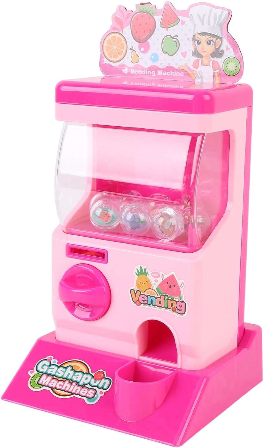 HELEVIA Kids Capsule Vending Machine, Miniature Capsule Toy Machine, Miniature Capsule Machine Toy for Boys and Girls,with Surprise Egg Blind Boxes (Pink)