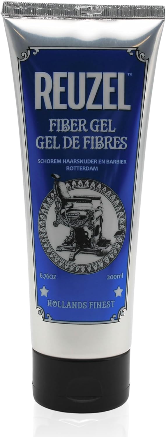 Reuzel Fiber Gel for Men - Alcohol Free Formula - Subtle, Sugary Rum Fragrance - Non Sticky and Flake Free - Adds Fullness and Structure to the Hair - Firm Holding Power - Easy to Wash Away - 100 ml