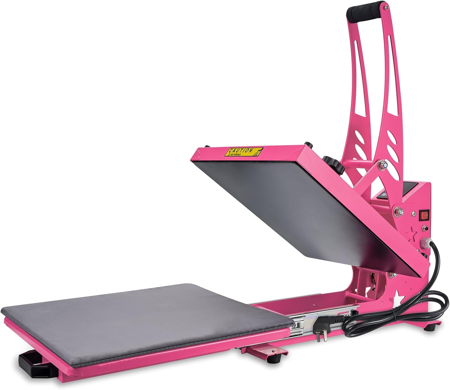CoolSub Heat Press 15x15 Inch Slide Out Heat Press Machine, Industrial Digital Heat Transfer Machine Sublimation for T-Shirt Hot Pink