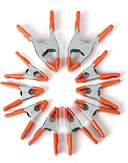 PONY 6-inch, 4-inch Heavy Duty Metal Spring Clamps Set, 2-inch, 1-inch Jaw opening, with Protective Handles and Tips, 10-piece