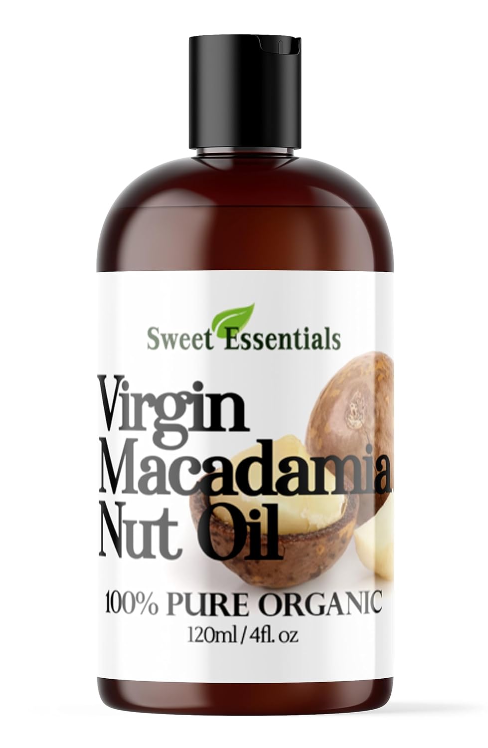 100% Pure Cold Pressed Organic Virgin / Unrefined Macadamia Nut Oil - 4oz - Imported From Italy - Offers Relief From Dry & Cracked Skin, Eczema, Baby Eczema, Psoriasis, Dermatitis, Rosacea & All