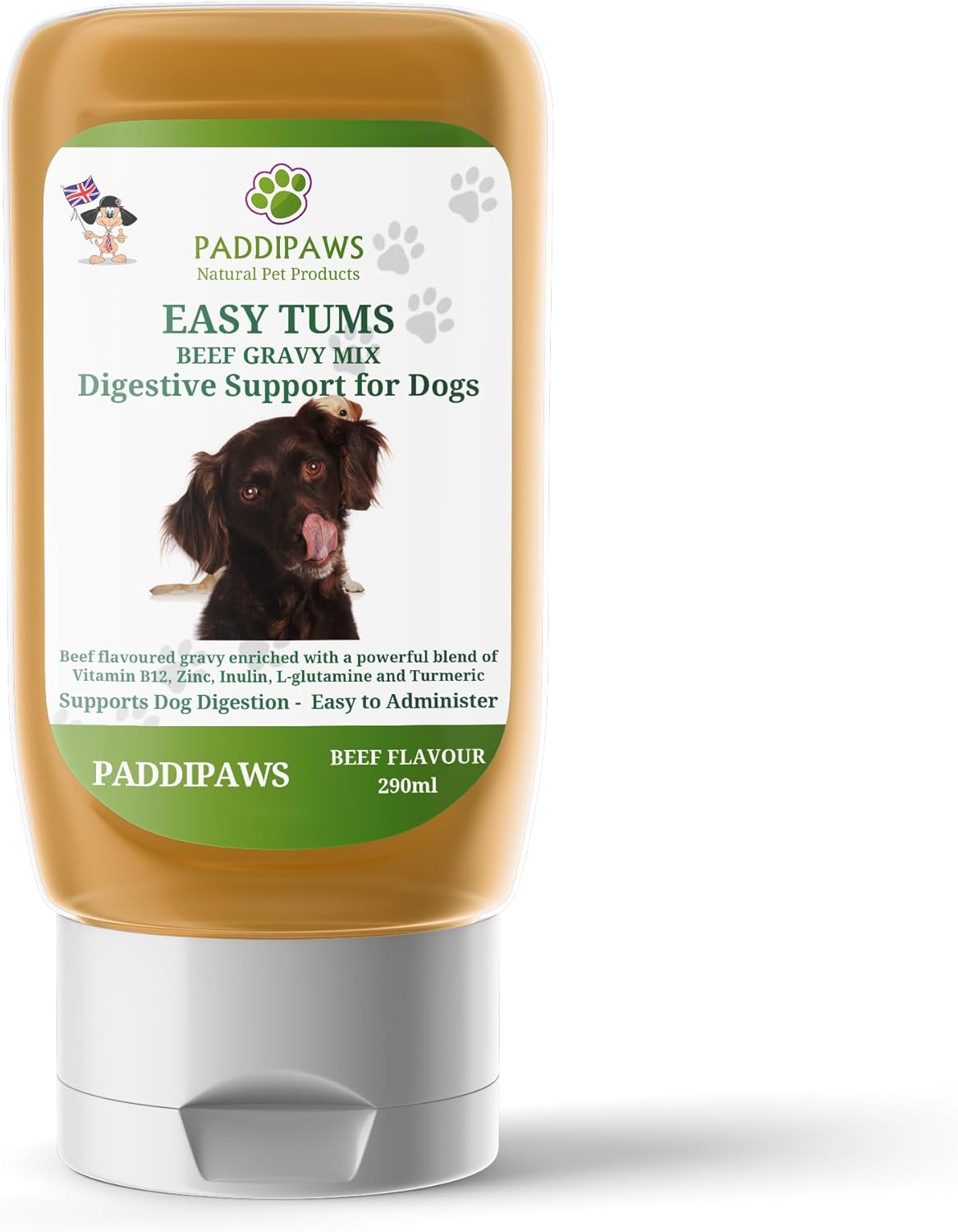 Paddipaws Easy Tums Dog Digestive Liquid Gravy - A liquid Supplement for Digestion - Supports Dog Yeast Infection Treatment and Soothes Upset Tums - 290ml