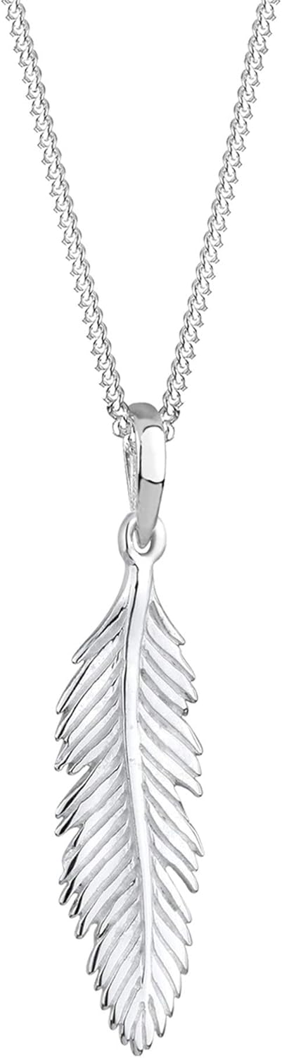 Elli Necklace Women Feather Pendant Playful in 925 Sterling Silver