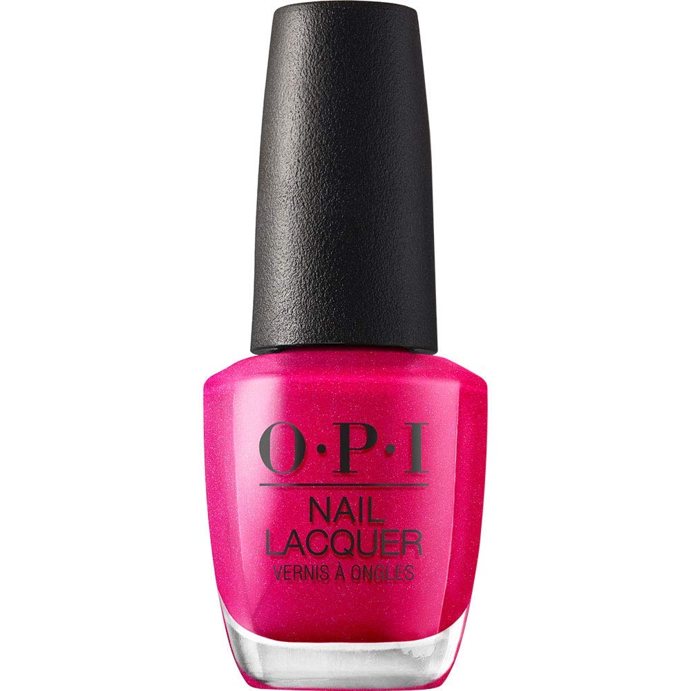OPI Nail Lacquer Nail Polish | Opaque Dark Pink Shimmer Chip Resistant Nail Polish | Vegan, Fast Drying, Streak Free