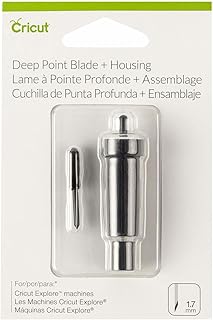Cricut Deep-Point Blade + Housing, Cutting Blade with Deep Cut Housing, Cut Materials up to 1.5mm Thickness, For Personalized Crafts, Compatible With Cricut Maker and Explore Machines,Black