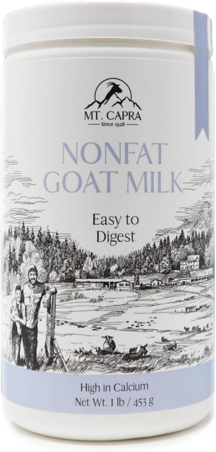 Non-Fat Goat Milk | Powder from Non-GMO, Grass-Fed Goats, Creamy, Great Tasting, Easy to Digest, A2 Milk | 16 Servings - 1 Pound