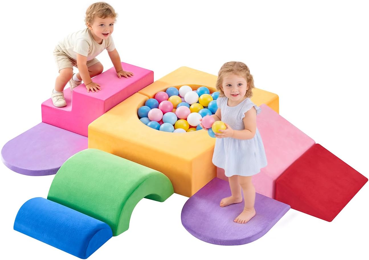 IFNOW Soft Toddler Climbing Toys Indoor, Baby Play Foam Blocks for 1-3