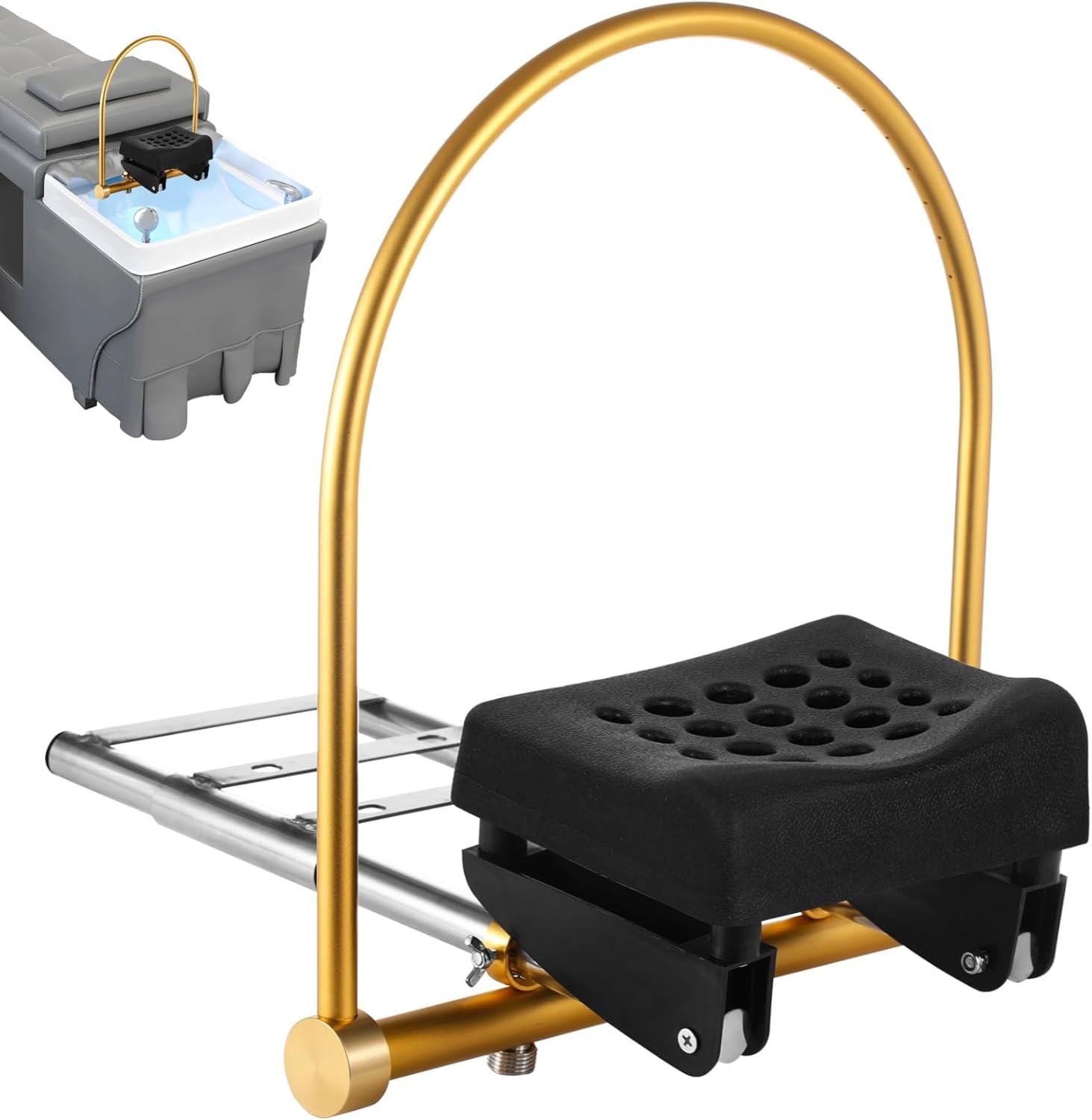 Homaisson Head Spa Waterfall Equipment, Water Circulation Shampoo Bowl Rack & Pillow, Head Spa Attachment for Salon, Shampoo Bed Show Accessories, Ideal for Salon Hair Washing Station