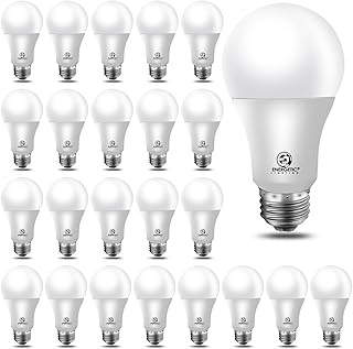 Energetic 24-Pack A19 LED Light Bulb, 60 Watt Equivalent, Daylight 5000K, E26 Medium Base, Non-Dimmable LED Light Bulb, UL Listed