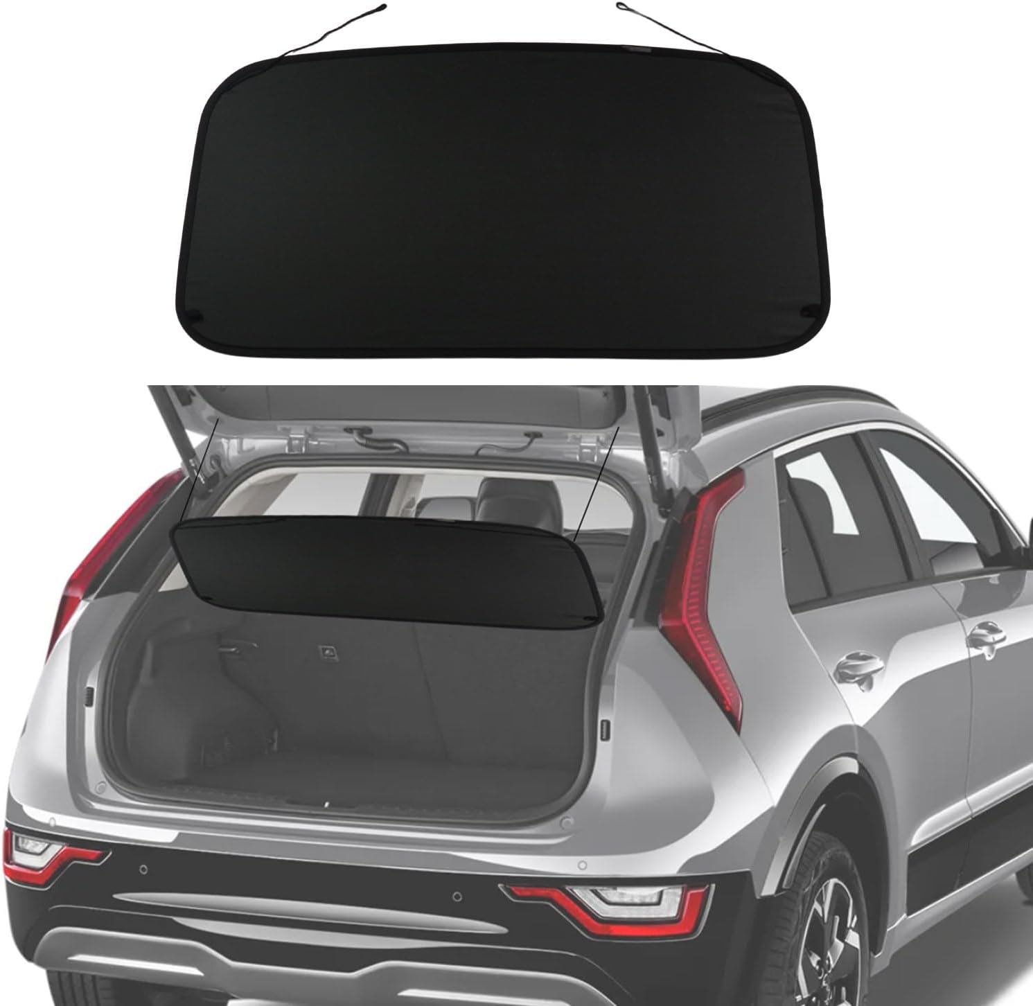 Cargo Cover for Kia NIRO Accessories & for NIRO Hybrid Accessories 2023 2024 Rear Black Trunk Shade Luggage Security Cover