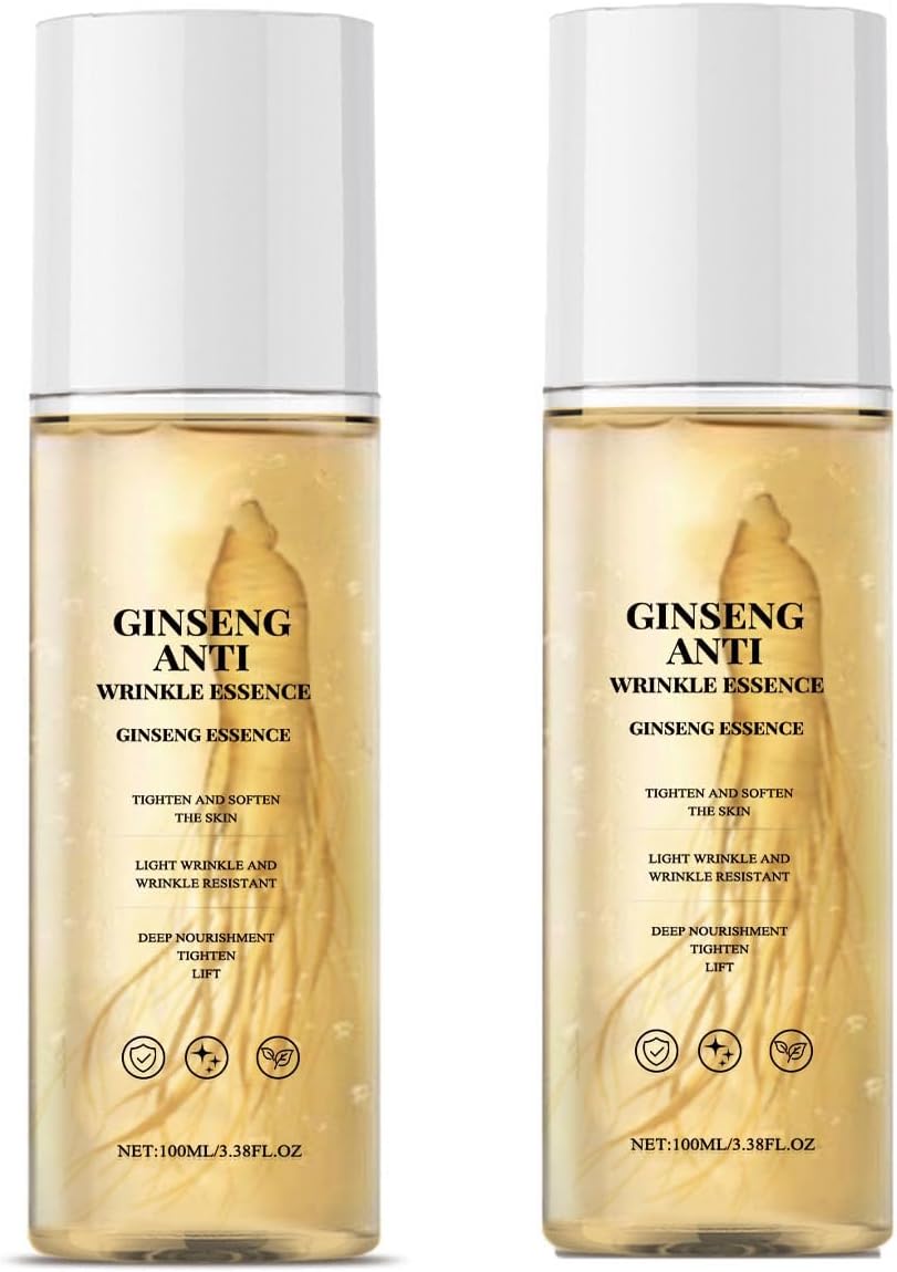 Ginseng Serum Anti-Wrinkle Face Serum Water Wild Ginseng From Himalayas, Anti-Aging Serum Tightening Sagging Skin Reduce Fine Lines Rejuvenating Facial Serum for Youthful Skin (2PCS)