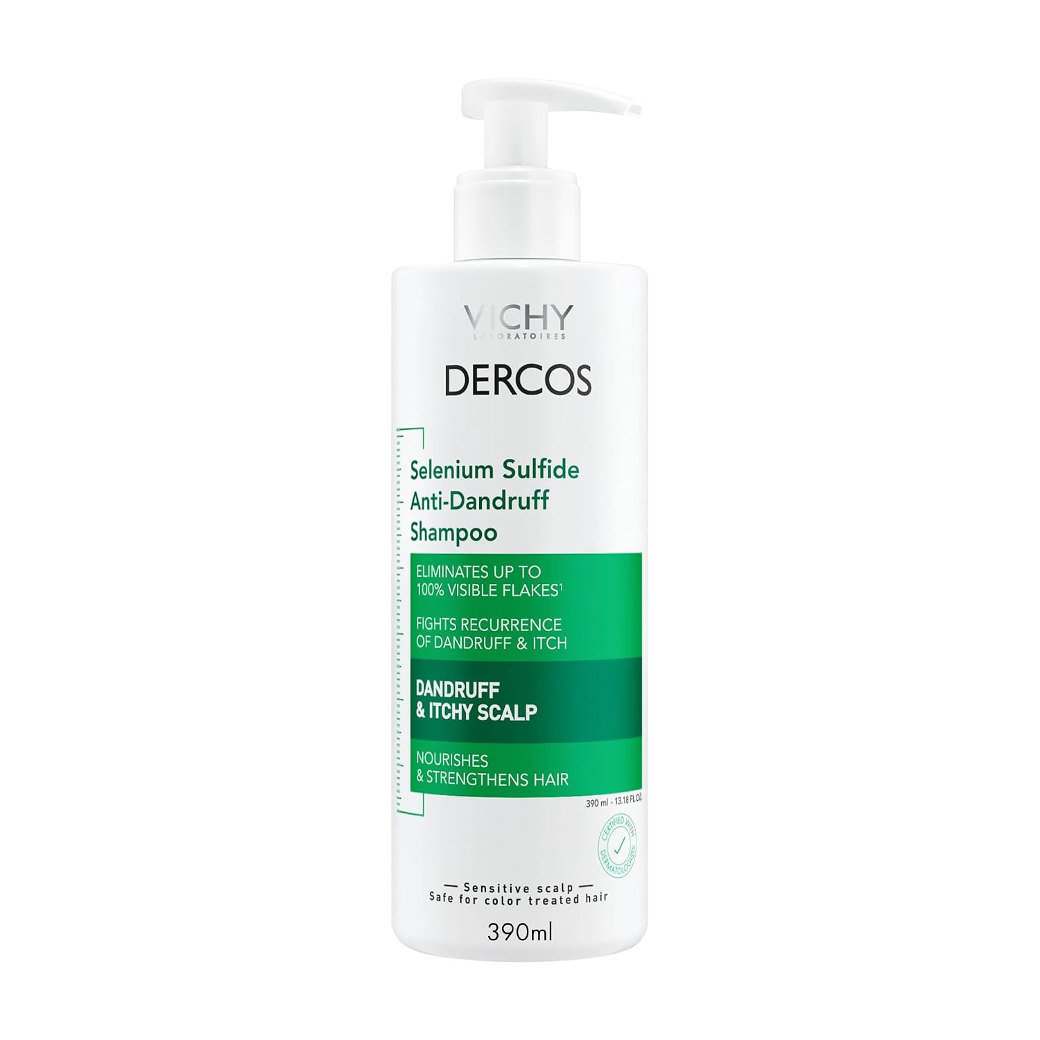 VICHY Dercos Dandruff Shampoo, Antifungal Itchy Scalp Treatment