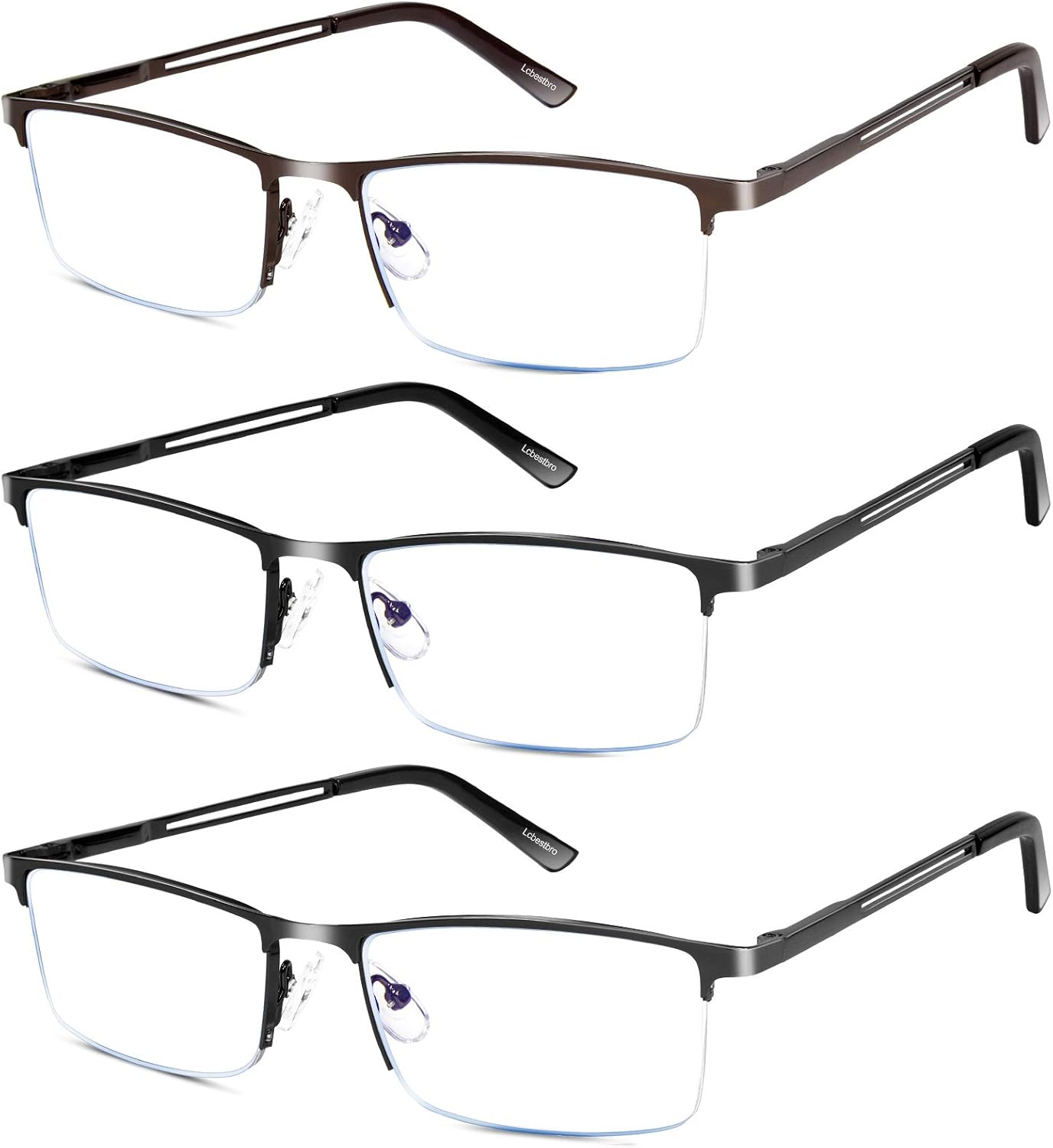 Reading Glasses for Men, 0.75 Blue Light Blocking Reading Glasses Metal Readers