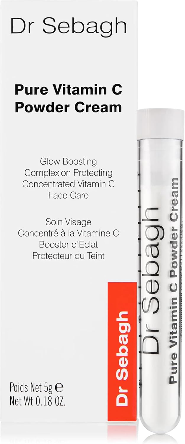 Dr Sebagh Pure Vitamin C Powder Cream Pro Size- Brightens, Fades Pigmentation, Boosts Collagen | Clinically Proven Radiance | Unique Powder-to-Cream Formula- 1 x 5gm