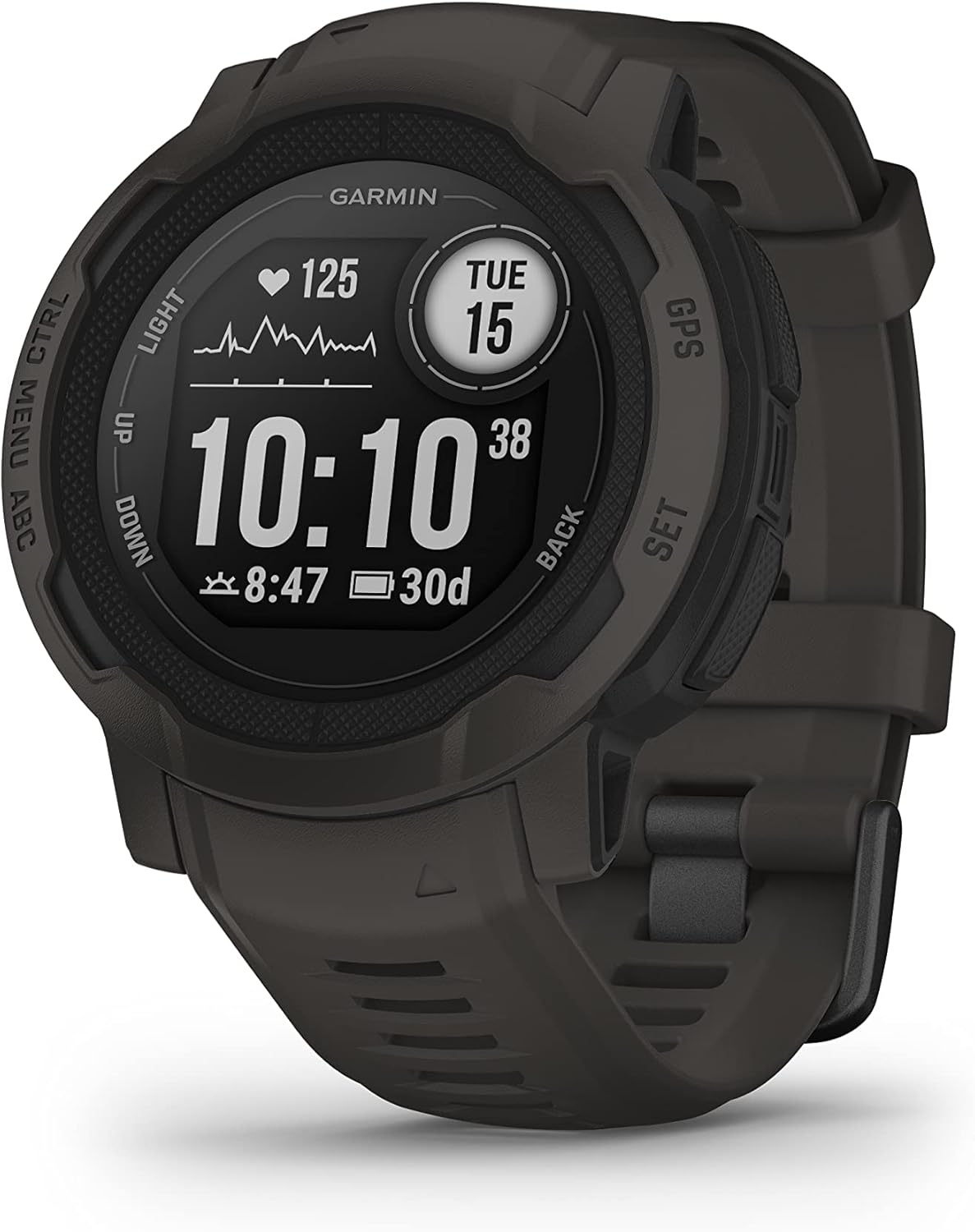 Garmin Instinct 2 GPS 45mm Smartwatch, Rugged watch, Built-in Sports Apps & Health Monitoring, Ultratough Design Features, up to 28 days Battery Life, Graphite