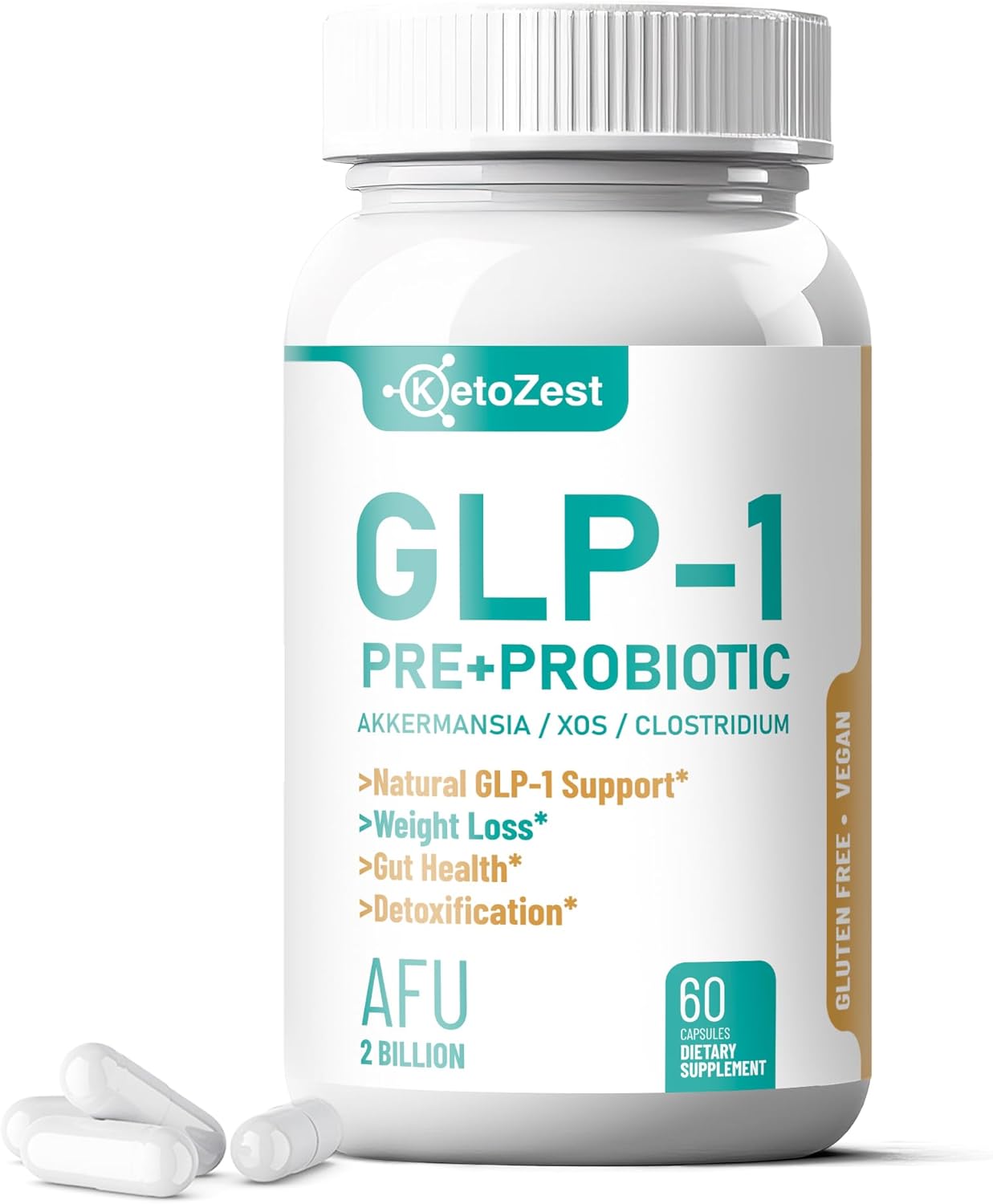 GLP-1 Booster Weight Loss Support Probiotic Prebiotic Supplement - Increases GLP1 Production Activate Natural GLP 1 with Akkermansia Muciniphila - Gut Health & Fat Burn Support for Women Men