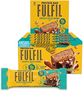 FULFIL Protein Snack Bars, Chocolate Salted Caramel, 15g Protein, Pantry Staples, 12 Count