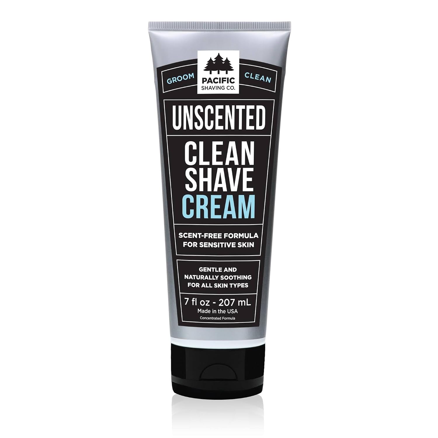 Pacific Shaving Company Clean Men's Sensitive Shaving Cream, 7 Oz