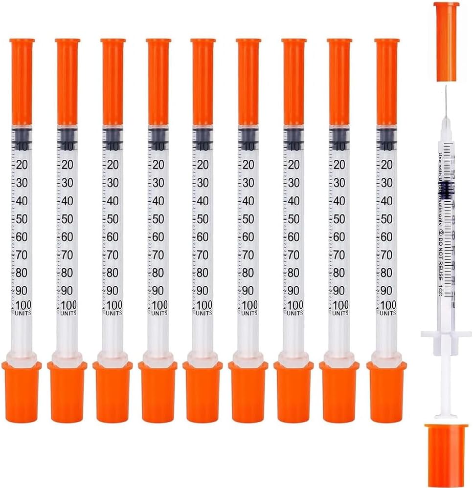 10 PCS 1ml Plastic Syringes with Needle Individually Sealed Multiple Uses Measuring Syringe 30G*8mm Dispensing Measuring Tool for Measuring Liquids Scientific Labs Plant Watering Pet Feeding