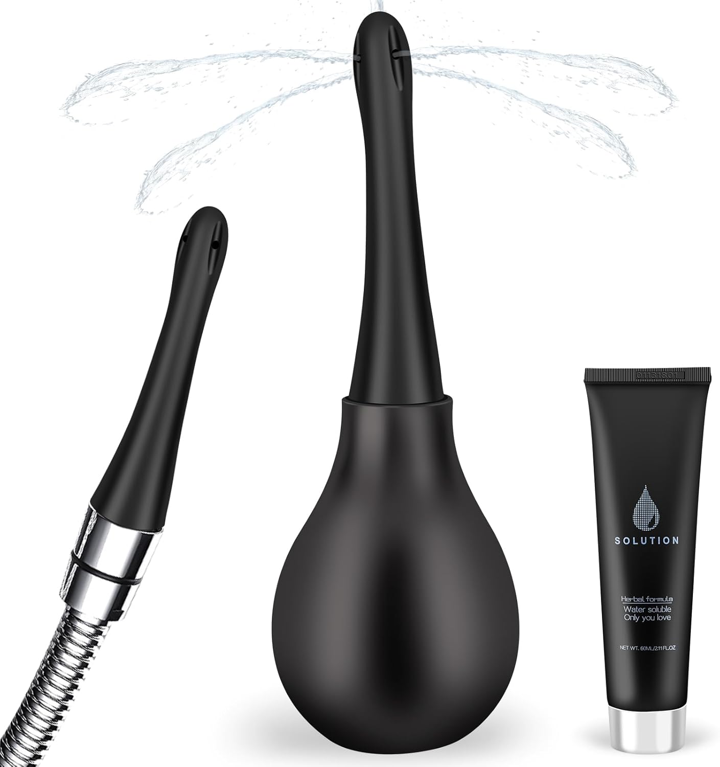 Enema Bulb Anti Backflow Anal Douche Kit with Lube for Men&Women