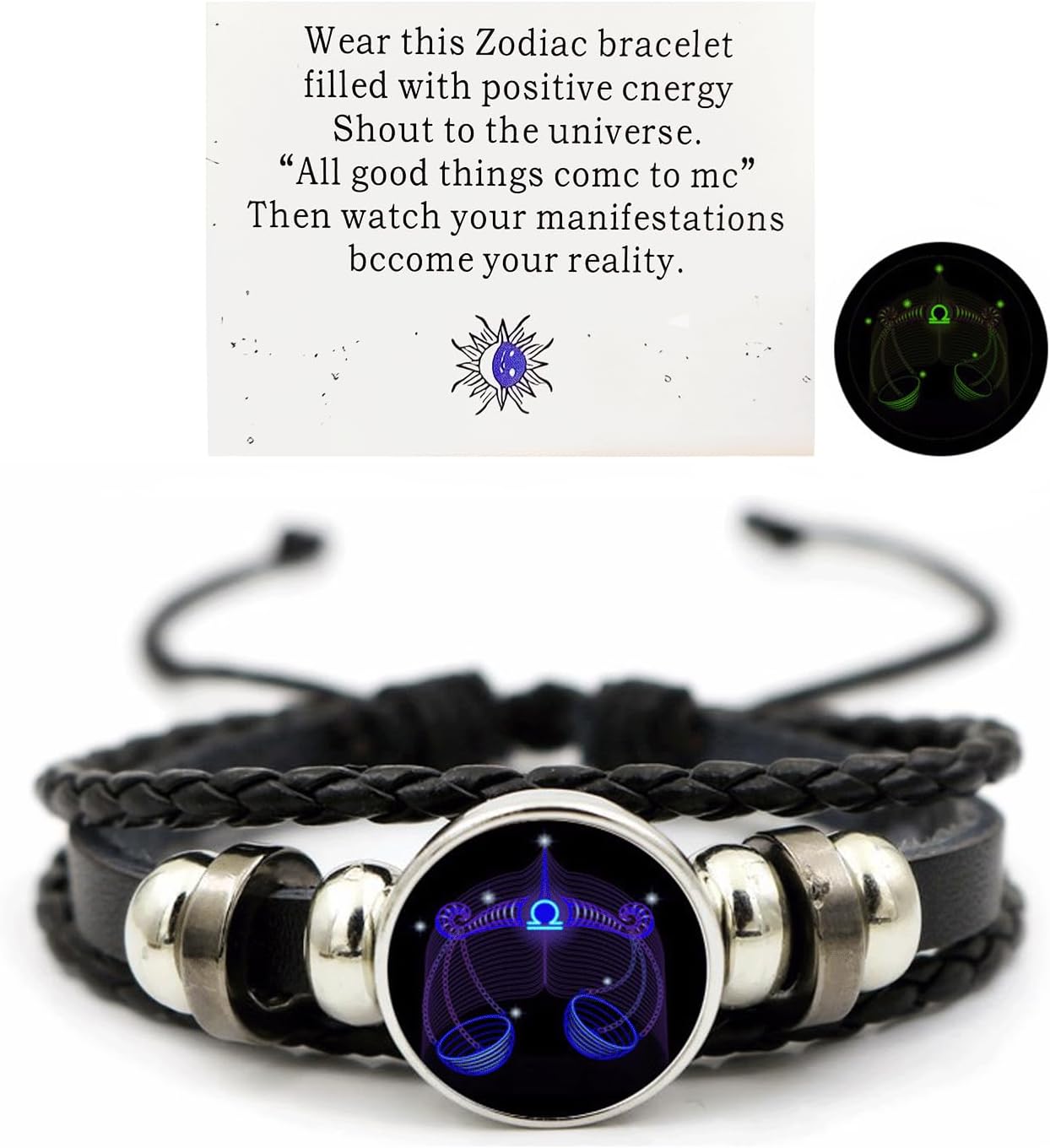 Zodiac Signs Spirit Bracelet Zodiac Bracelet for Women Men Adjustable 12 Constellation Bracelet Multilayer Zodiac Black Leather Bracelets Zodiac Sign Wrap Bracelet for Women Men Birthday Jewelry