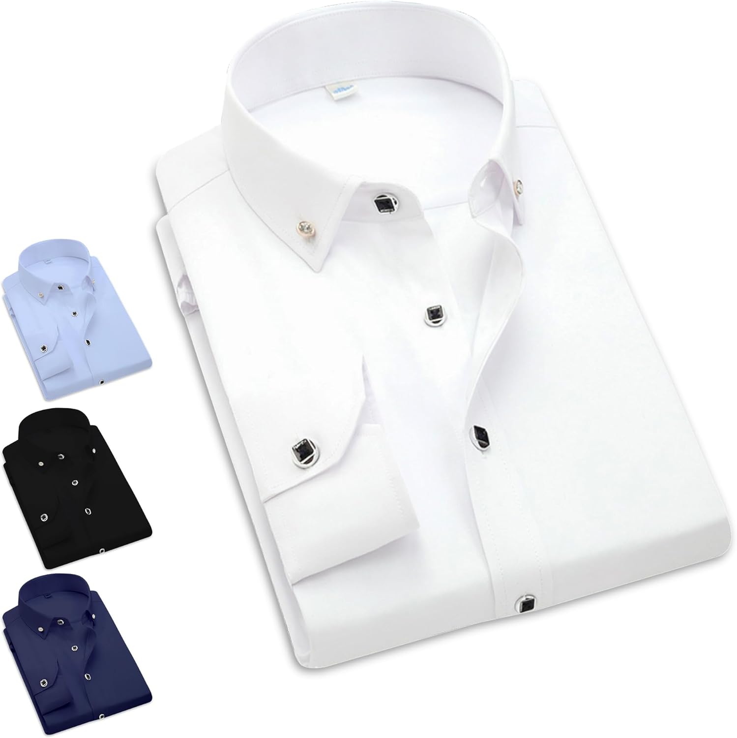 Mens Shirts Long Sleeve Slim FIT Premium Quality Fabric, Ideal Shirts for Men Adult Casual, Wedding or Business Wear, Comfortable Fit, Variety of Colours.