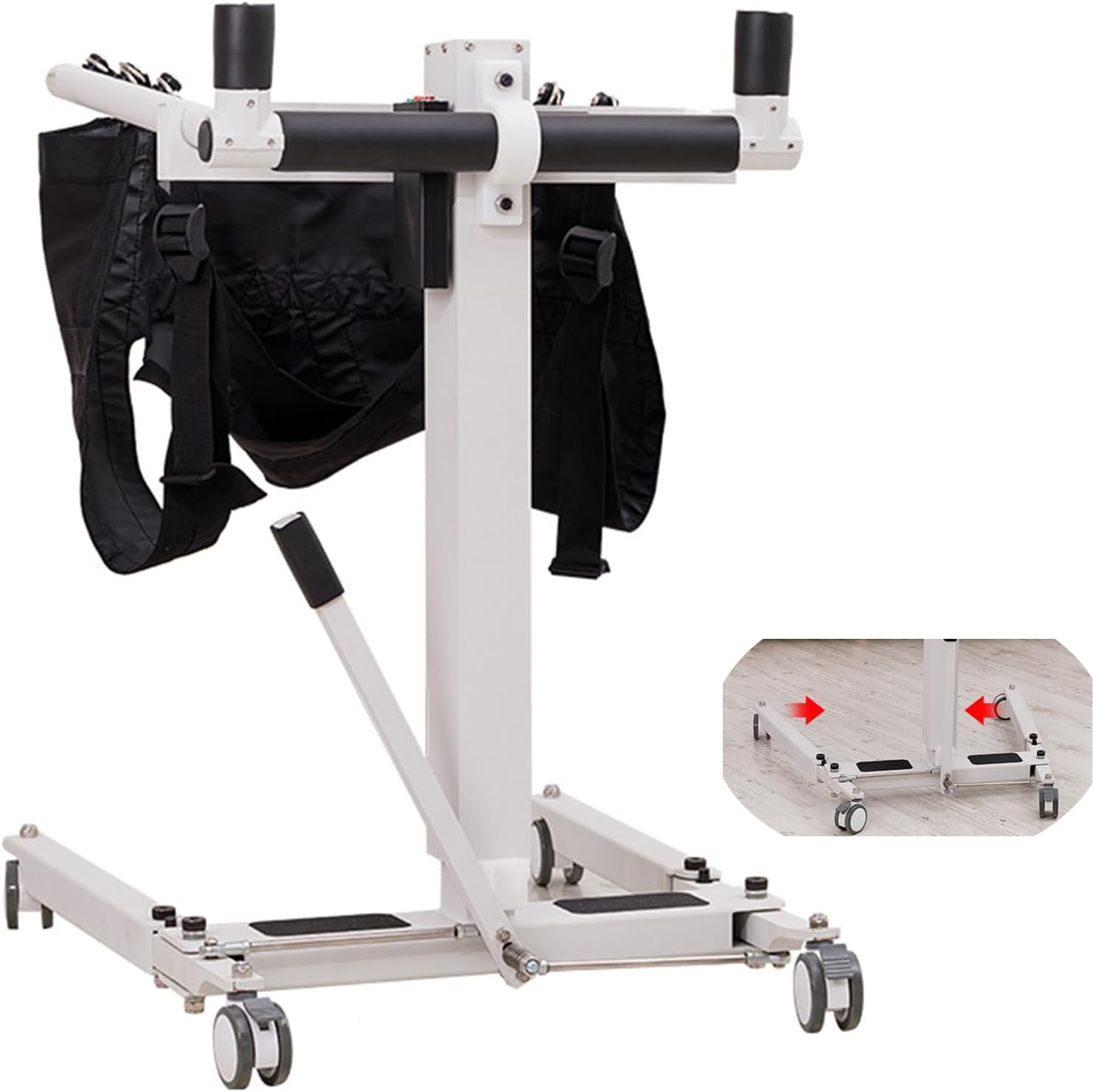 Patient Lift Transfer Chair for Home, Electric Adjustable Walking Lift Chair for Disabled, Folding Move Nursing Aid Devices, Up to 287 LB (93 * 65-99 * 92-137cm)