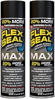 Flex Seal 2-Pack Black 17oz Stop Leaks Instantly, Waterproof Sealant Coating For Gutters, RV, Roof, Skylights, Windows