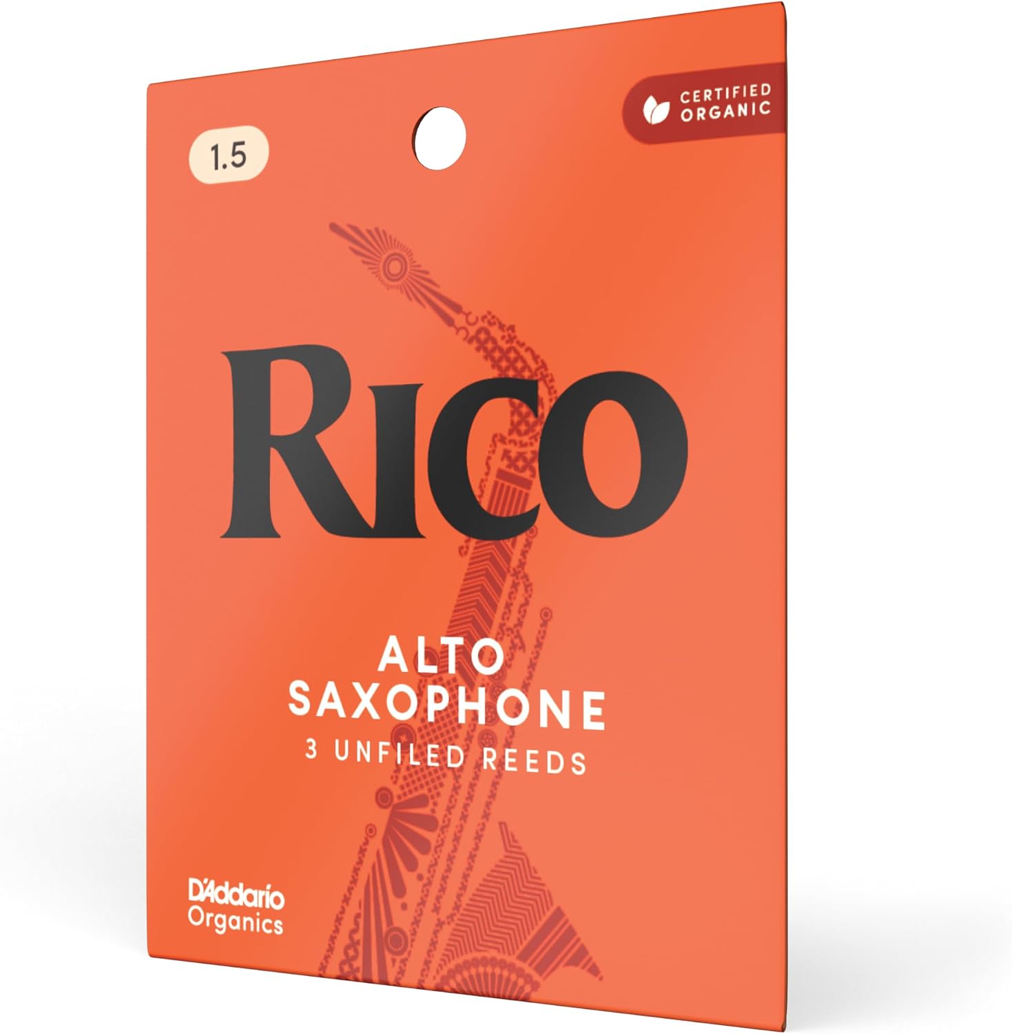 Rico by D'Addario Alto Sax Reeds, Strength 1.5, 3-pack