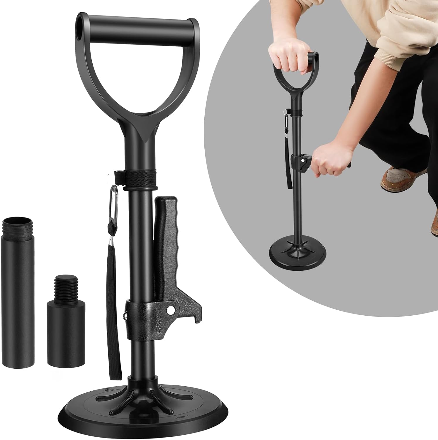 Adjustable Mobility Aid Tool,Standing Aid with Grab Handle,Hanging Rope,Elderly Standing Assist Devices with 7 Inch Reinforced Base,Supports for Elderly, Handicap Accessories for Daily Living