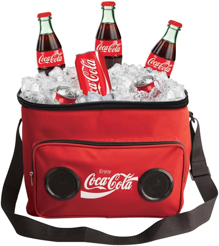 Cooler Bag with Built-in Bluetooth Stereo Speakers, Multi-Zipped Pockets, 24 Can Capacity, Adjustable Shoulder Strap, 12 Hours of Insulated Cooling and Freshness, for Camping, Fishing, Beach
