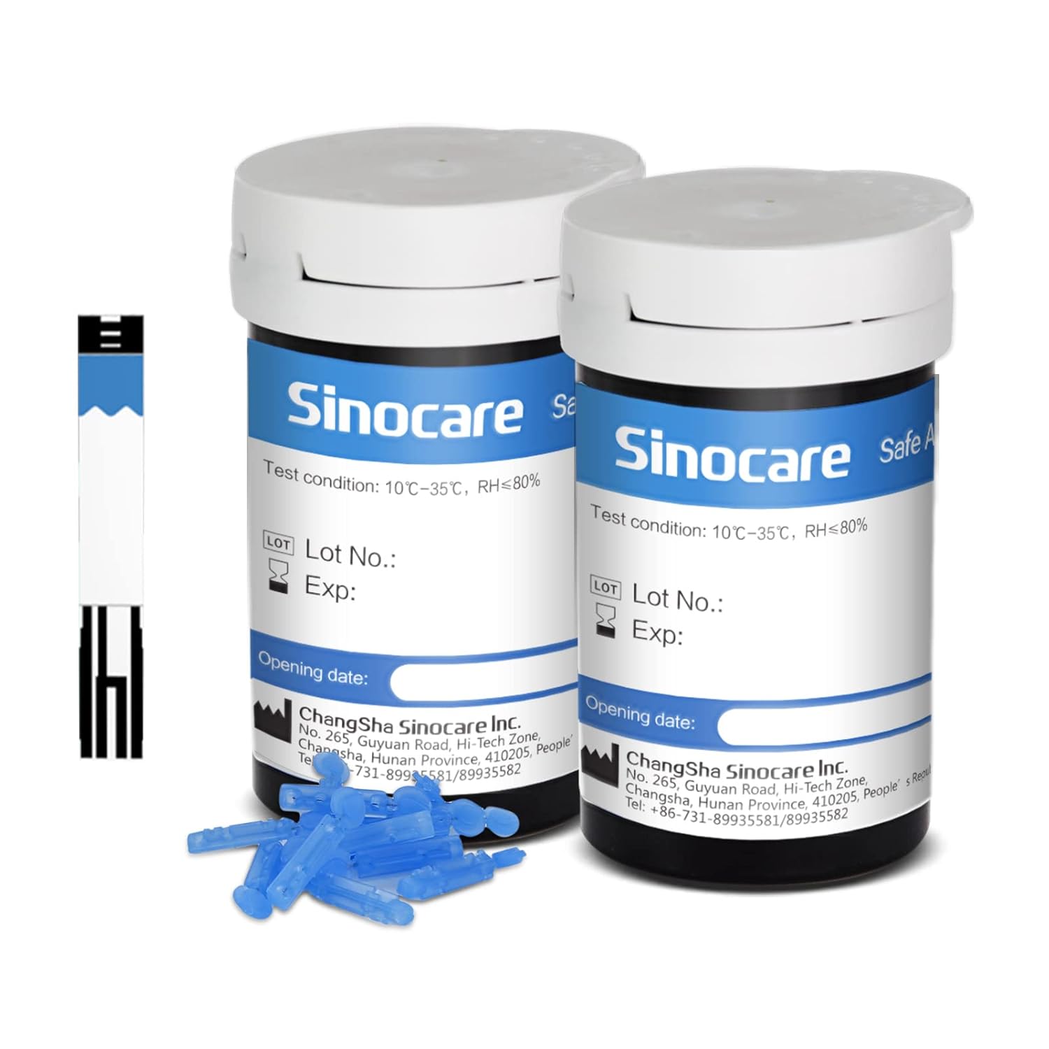 Sinocare Safe AQ Angel Blood Sugar Test Strips, 50pcs Diabetes Testing Strips, Only for Safe AQ Angel Glucometer