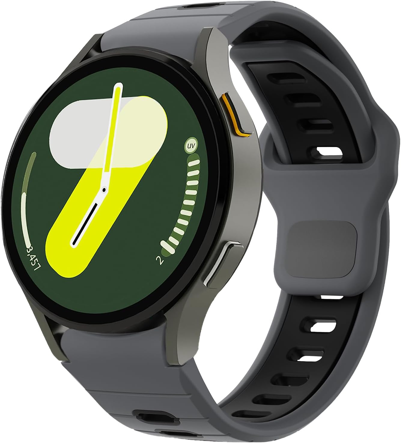 Rugged No Gap Band for Samsung Galaxy Watch 7 6 5 4 Band 44mm 40mm/Galaxy Watch 6 Classic Bands 47mm 43mm/Watch 5 Pro 45mm/Watch 4 Classic 46mm 42mm, Silicone Sport strap Men women