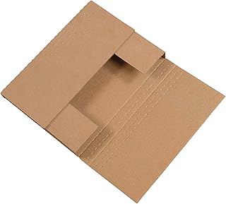 Tape Logic TLM2BKK Easy-Fold Mailers, 12 1/8" x 9 1/8" x 2", Kraft (Pack of 50)