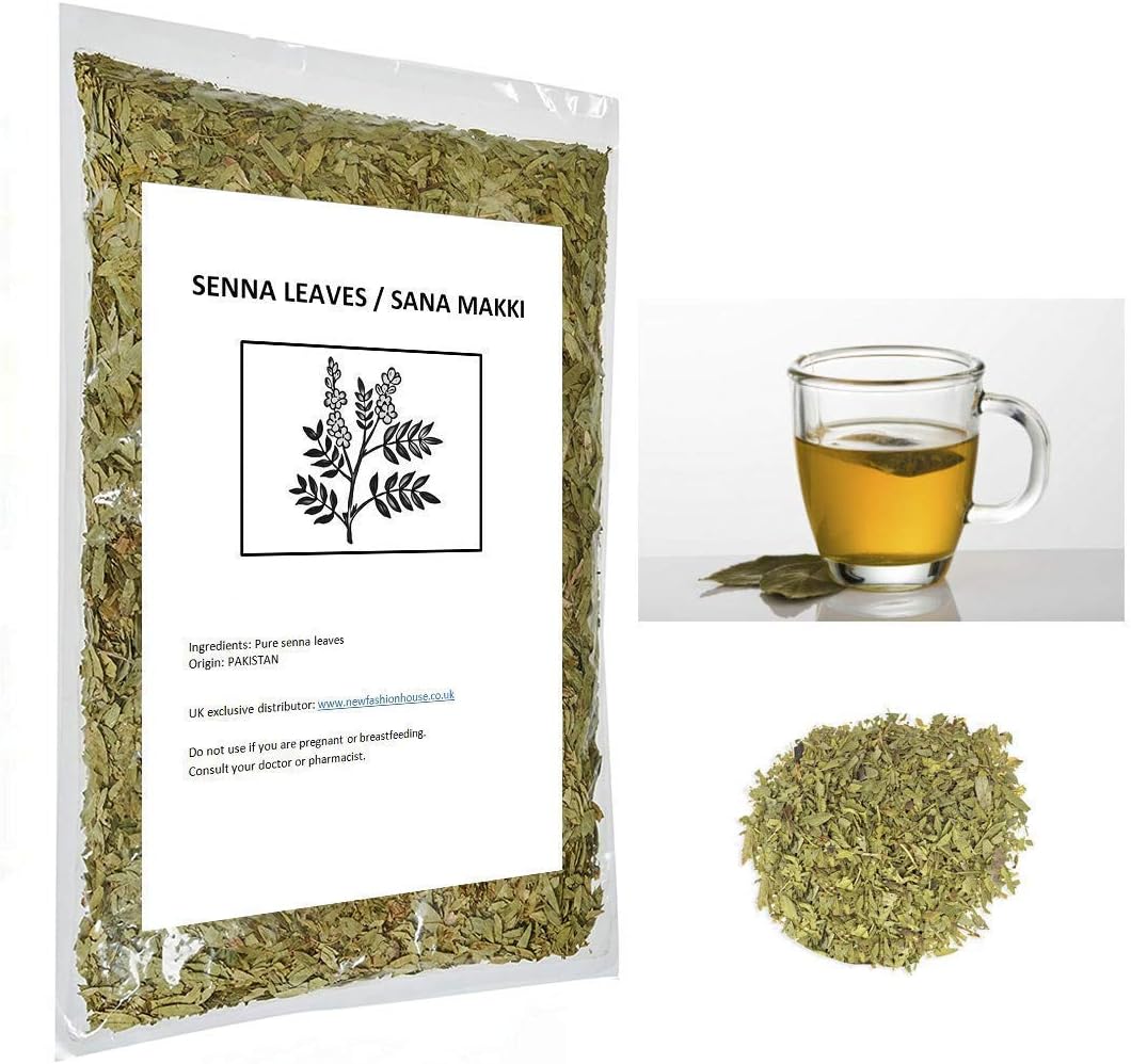 200gm Pure Herbal Senna Leaves | Natural Green Tea | Pure Sana Makki Leaves | Loose Tea coms in a pouch with ziplock bags for freshness. Use to cure many illnesses (200gm)