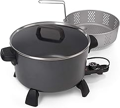 National Presto 10-Quart Kitchen Kettle XL Multi-Cooker, Steamer, Black Deep-Fryer