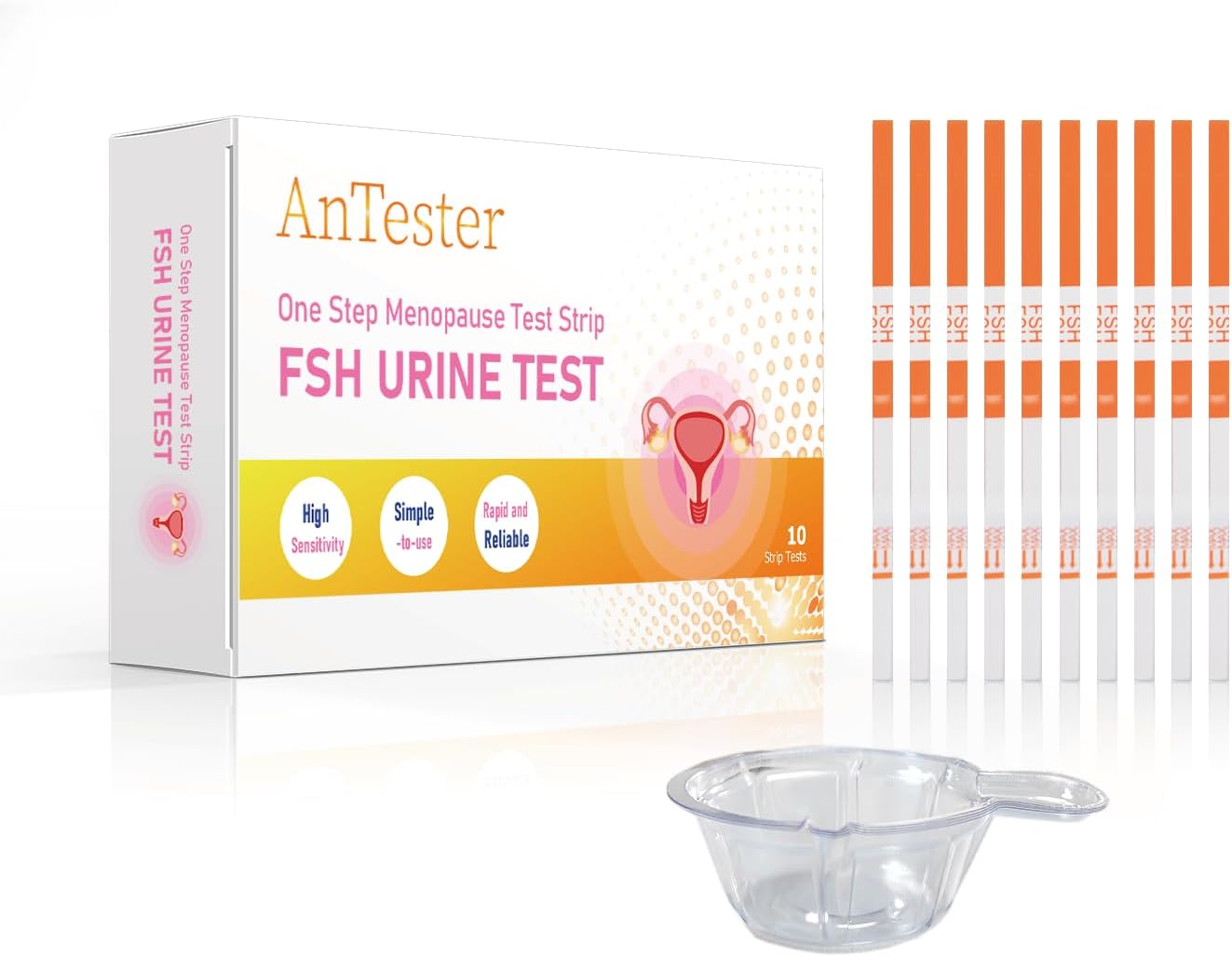 FSH Menopause Test Strips, 10 Test Pack, Menopause Testing Kit, Home Urine FSH Test at Home, Perimenopause Test Hormone Balance for Women