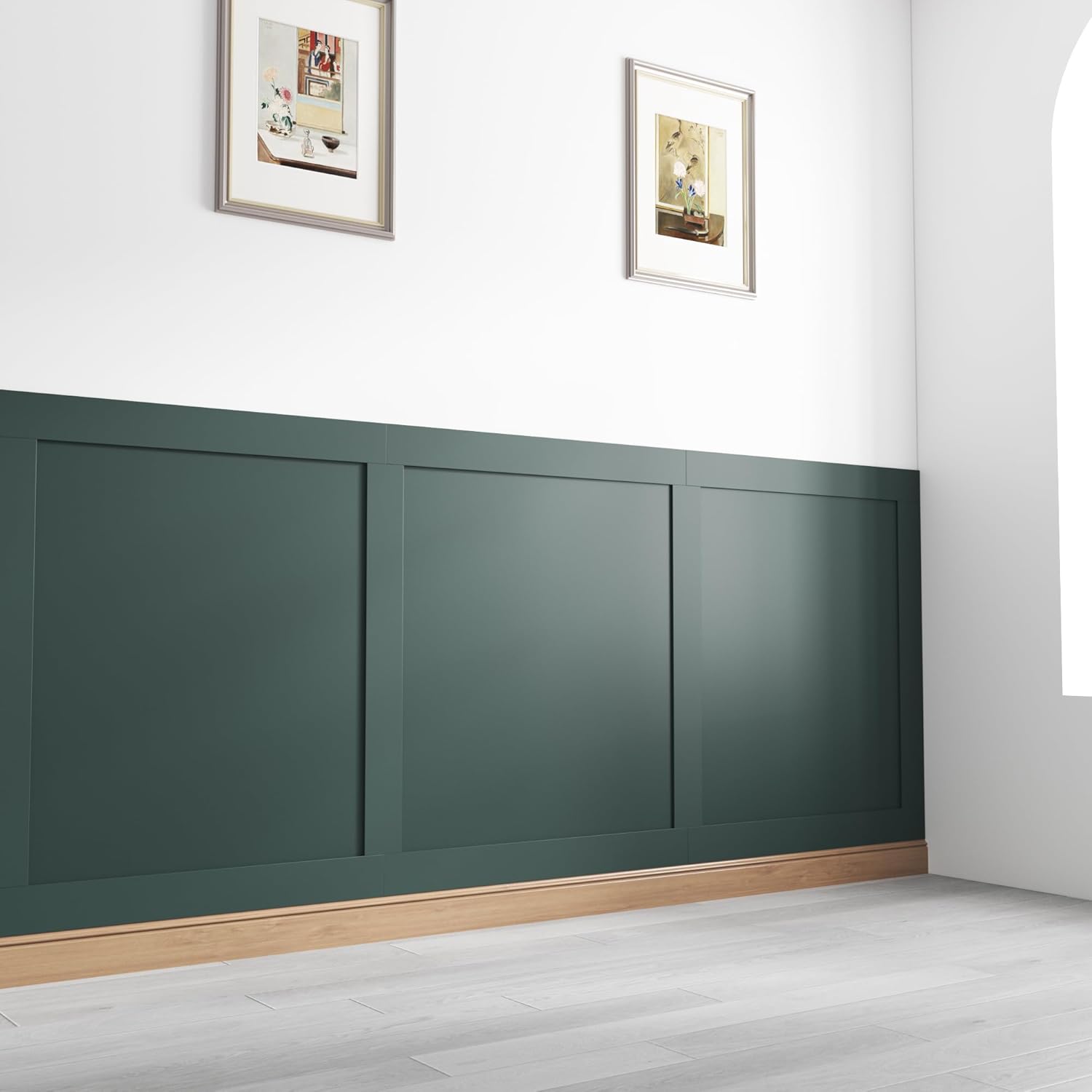 Home Treats Wall Panelling Kit Shaker Style 3D Panel Kit | Paintable MDF Wood Wall Mounting Slats Extending 6 Slats 90 x 9.7 x 0.9 cm