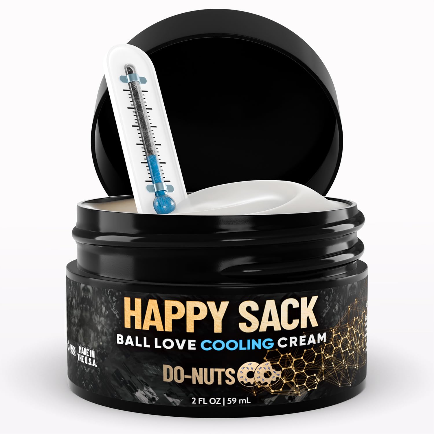 Derm Dude Happy Sack Ball Deodorant & Comfort Cream for Men | Anti-Chafing Sweat Defense, Odor Control, Aluminum-Free Deodorant & Hygiene Products for Men's Private Parts | 2oz (Vanilla Donut)