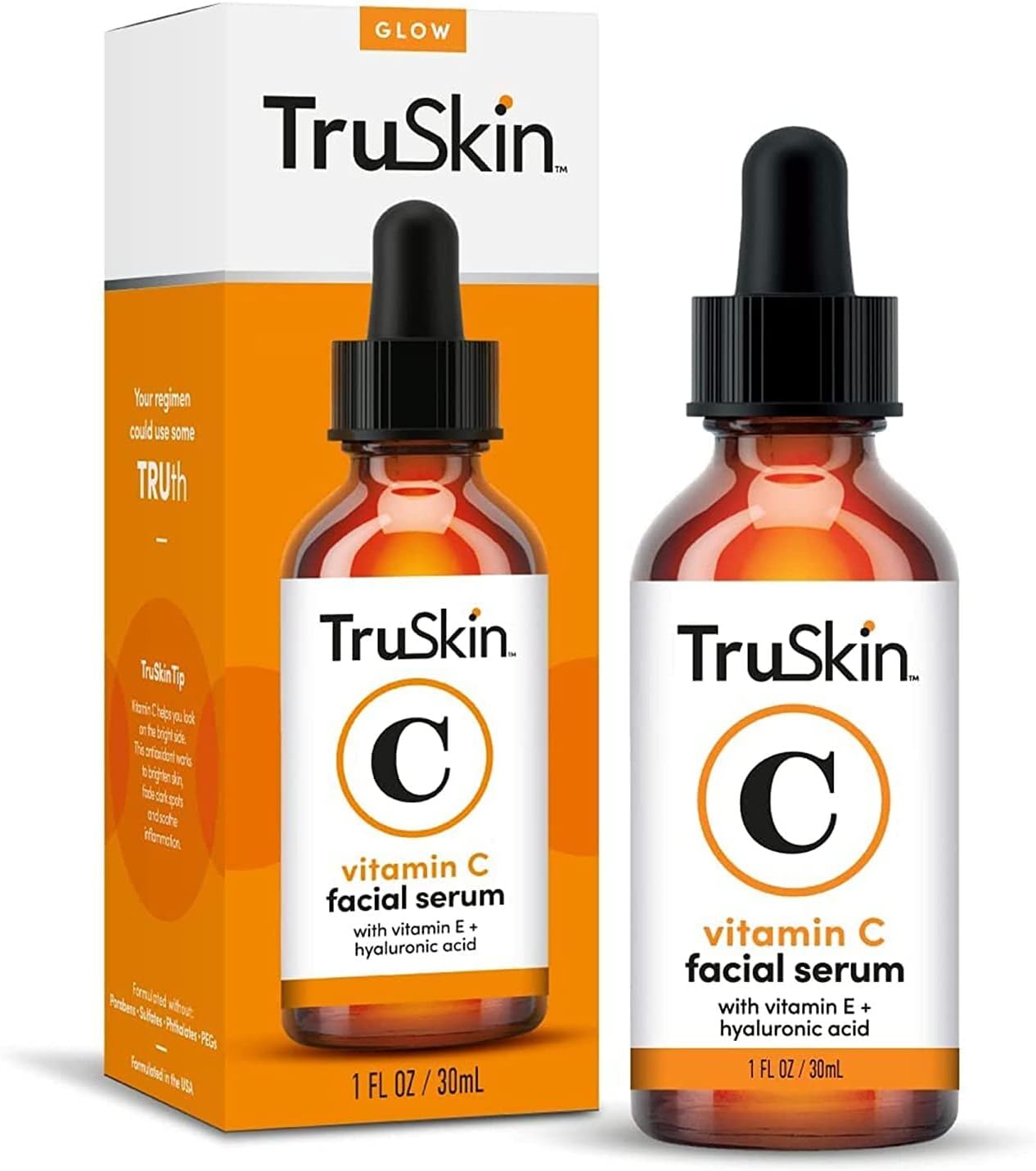 TruSkin Vitamin C Serum for Face – Anti Aging Face Serum with Vitamin C, Hyaluronic Acid, Vitamin E – Brightening Serum for Dark Spots, Even Skin Tone, Eye Area, Fine Lines & Wrinkles, 1 Fl Oz 30ml