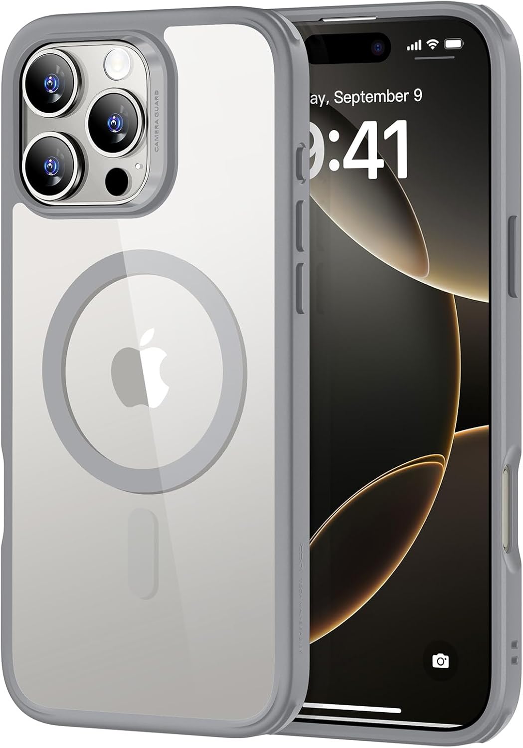 ESR for iPhone 16 Pro Max Case, Compatible with MagSafe, Shockproof Military-Grade Protection, Magnetic Phone Case for iPhone 16 Pro Max, Classic Hybrid Case (HaloLock), Clear Grey