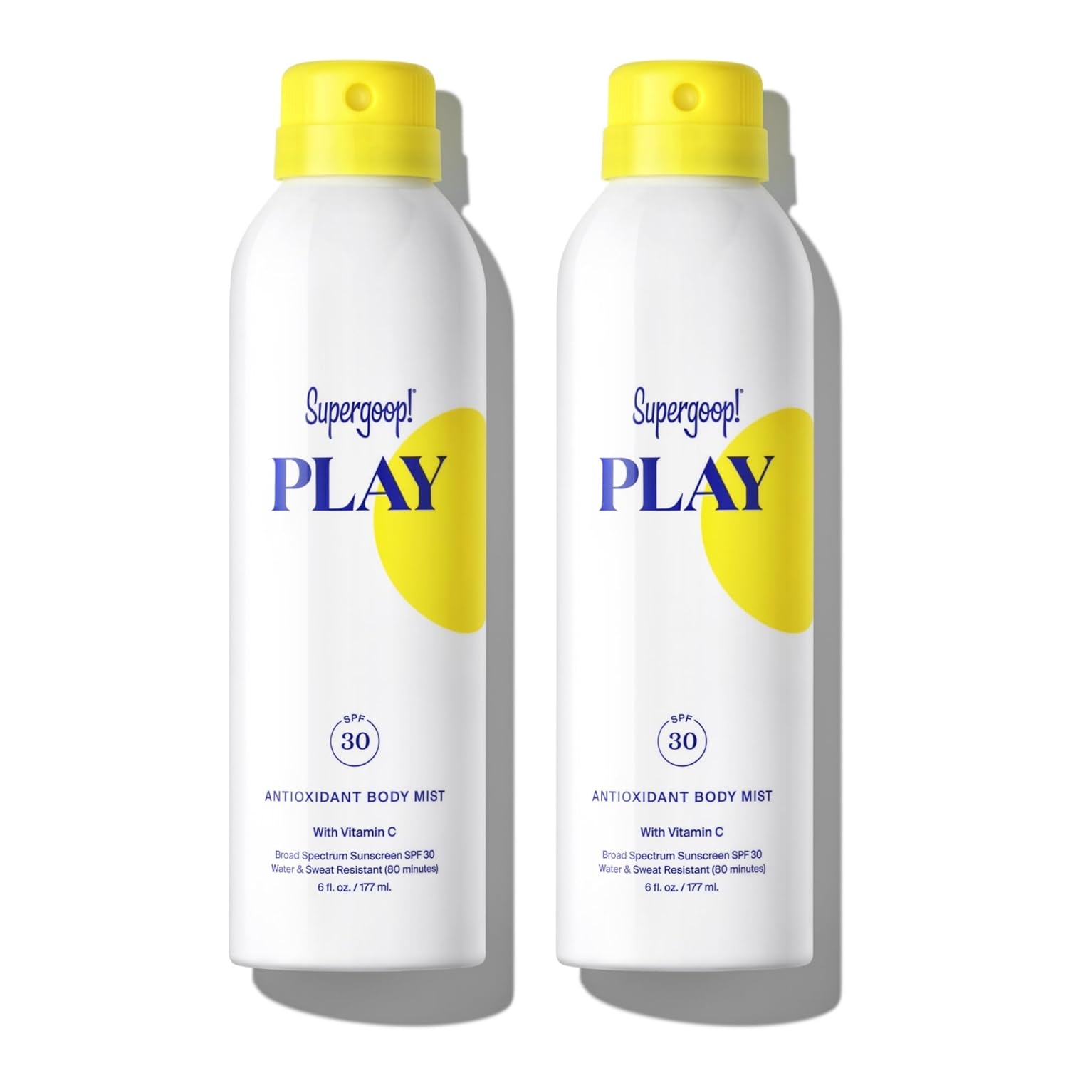 Supergoop! PLAY SPF 30 Antioxidant Body Mist w/Vitamin C - 6 fl oz, Pack of 2 - Broad Spectrum Sunscreen Spray - Great for Active Days
