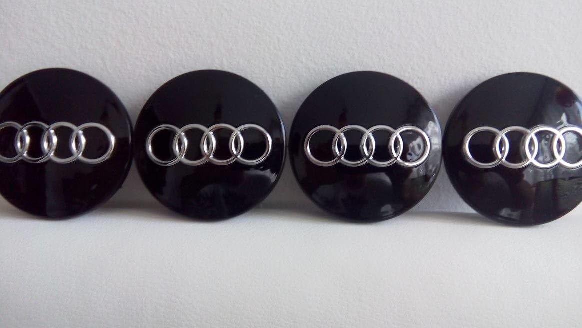 4 x Audi wheel centre caps, 60 mm, hub cap, black