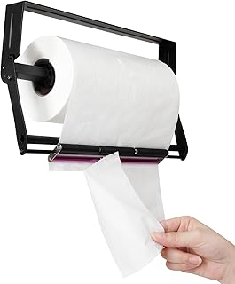 Paper Towel Holder Under Cabinet,Wall Mount Paper Towel Holder,Single Hand Operable Hanging Paper Roll Holder,Self-Adhesive or Drill Mount Stainless Steel Paper Towel Holder for Kitchen Bathroom