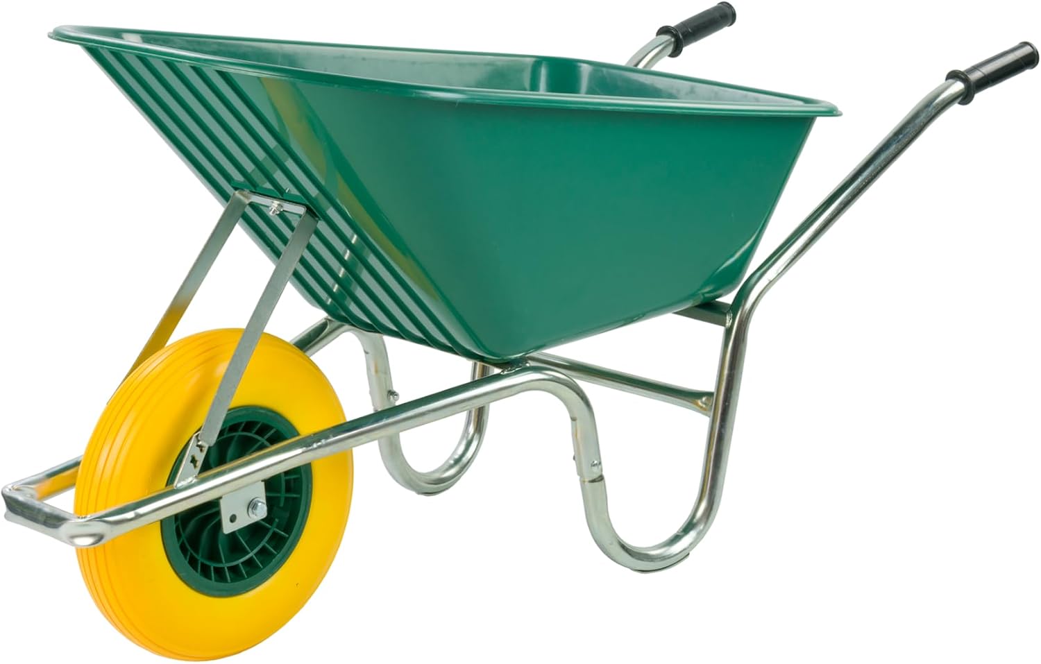 KCT 110L Green Garden Builders Heavy Duty Wheelbarrow with Puncture Proof Solid Tyre Wheel
