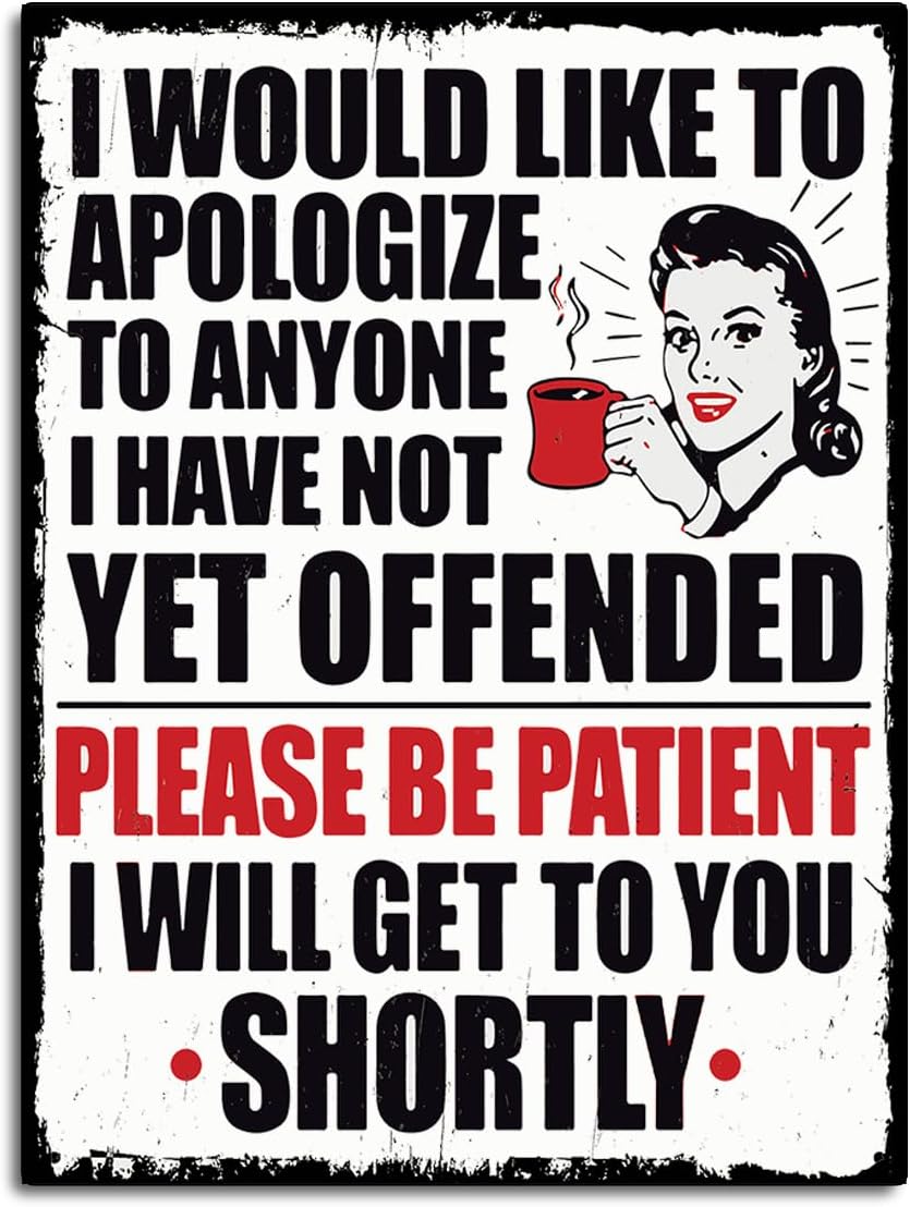 Funny Kitchen Sign Appology Theme Retro style metal tin sign/plaque shabby Chic Home decor (10" X 8")