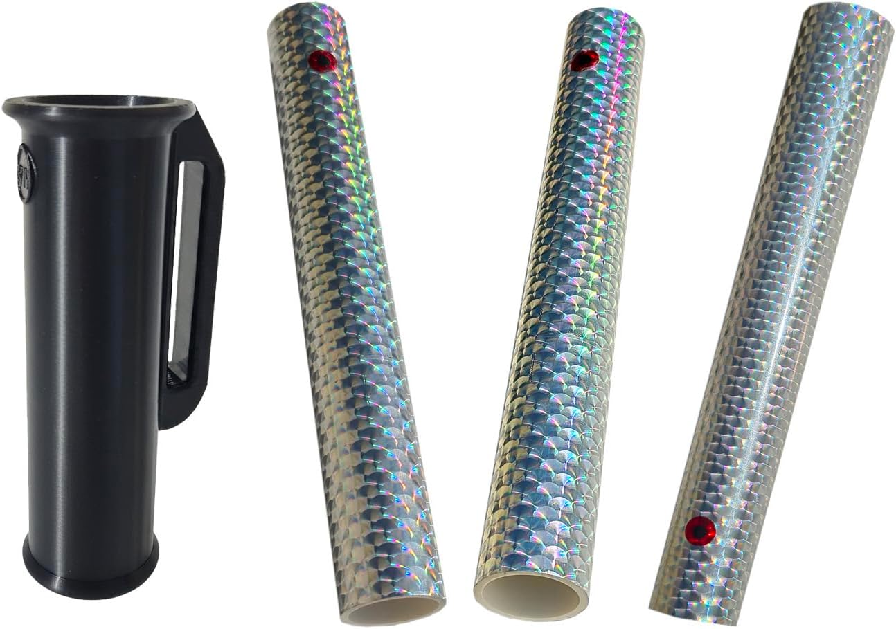 Spearfishing Tubular Throw Flashers for Wahoo, King Fish, and All Pelagics Pack of 3 Reflective Fishing Flashers