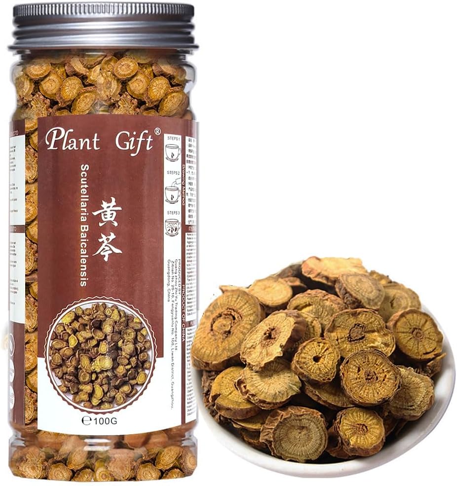 Plant Gift Chinese Skullcap Herb Tea Organic Herbal, Huangqin/Scutellaria Baicalensis, Herb Bulk, Pure And Medicinal Grade Chinese Herb 100G